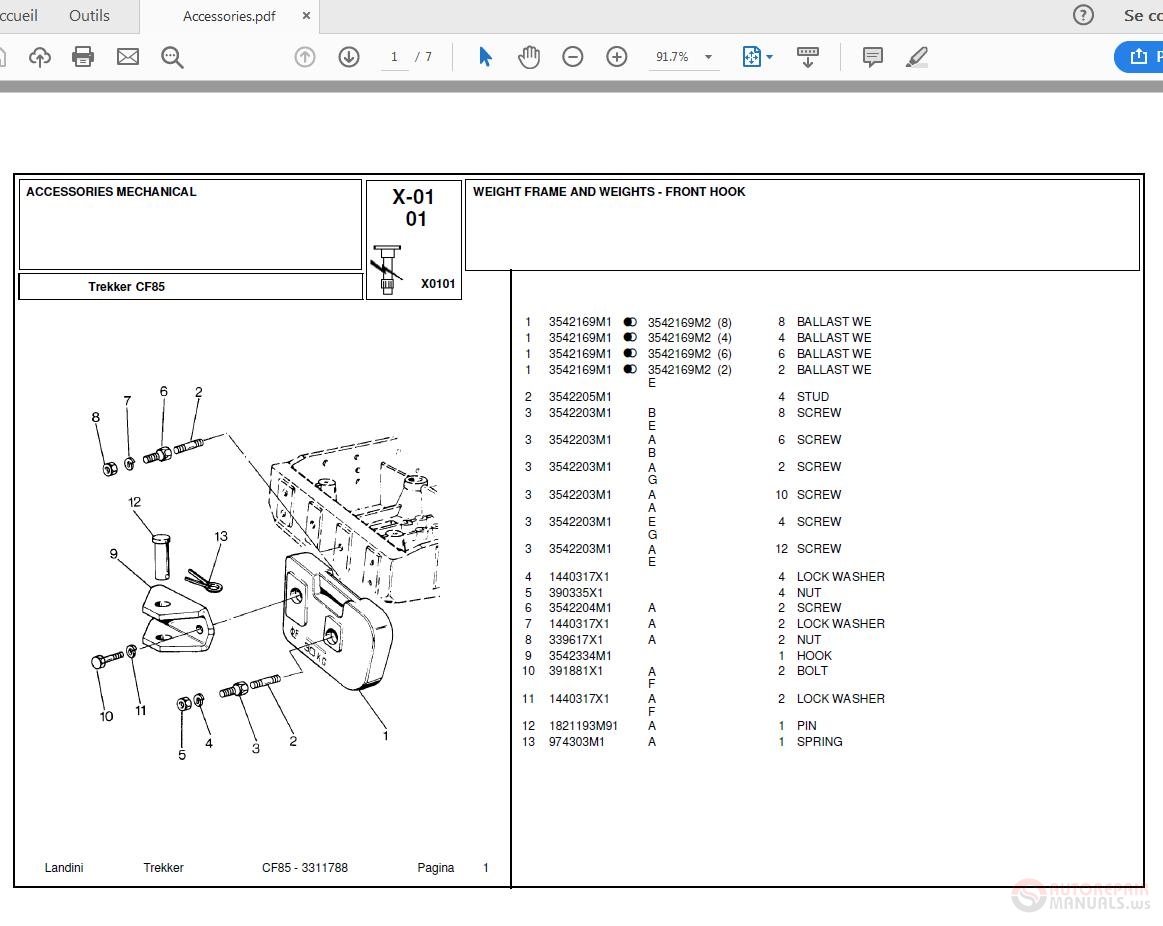 Landini Trekker_CF85 Parts Catalog | Auto Repair Manual Forum - Heavy ...