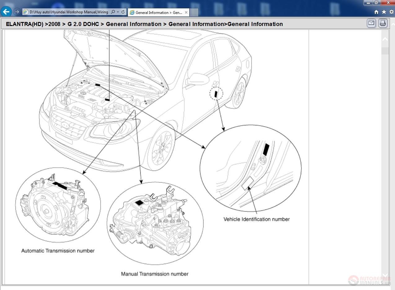 Hyundai Elantra - 2008 HD - G 2.0 DOHC Workshop Manual | Auto Repair ...