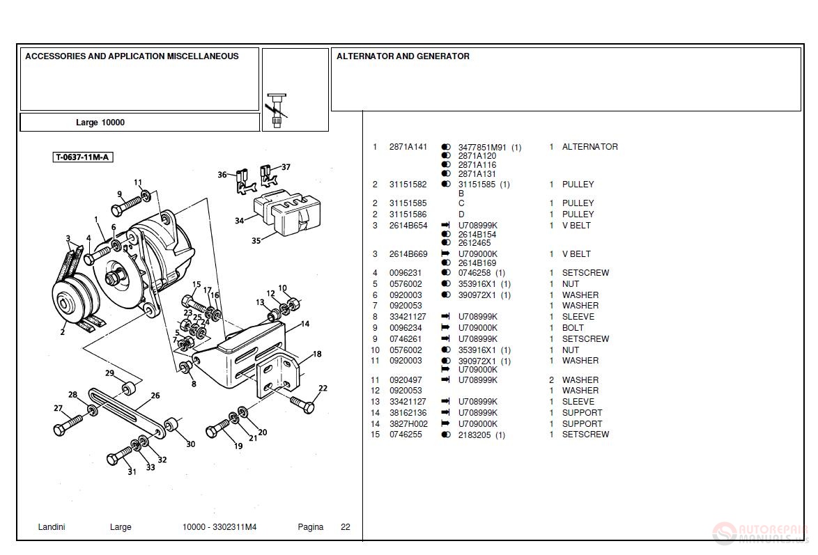 landini 8880 parts manual