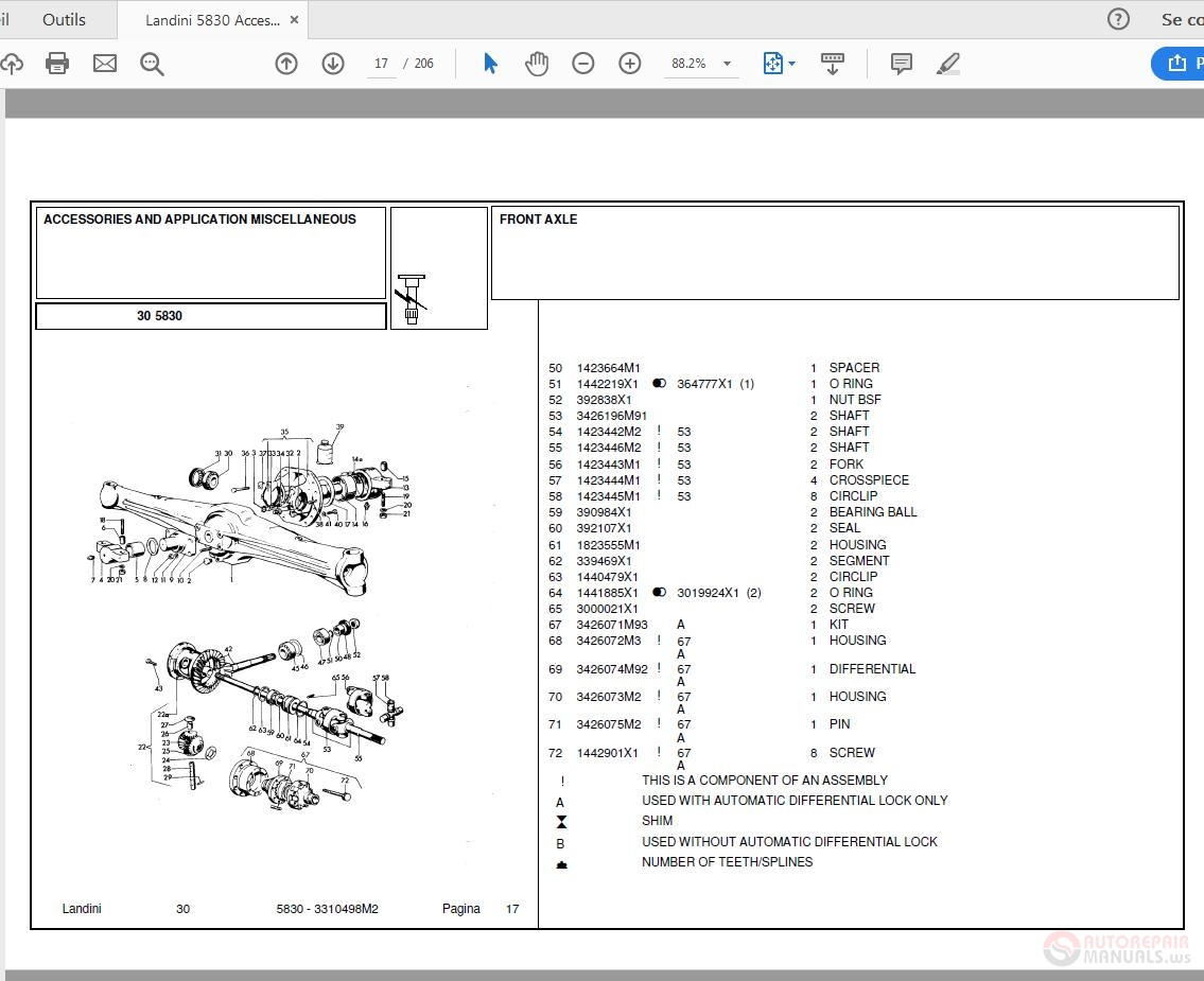 Landini 5830 Accessories And Application Miscellaneous Parts Catalog ...