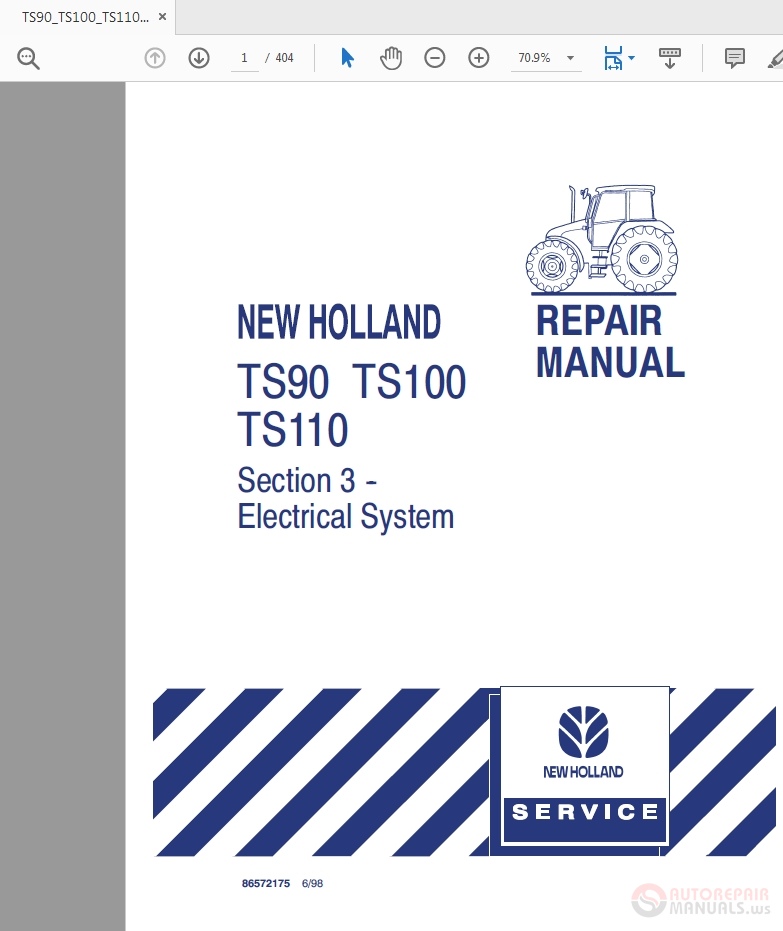 New Holland TS90_TS100_TS110 86572175 Repair Manual | Auto Repair