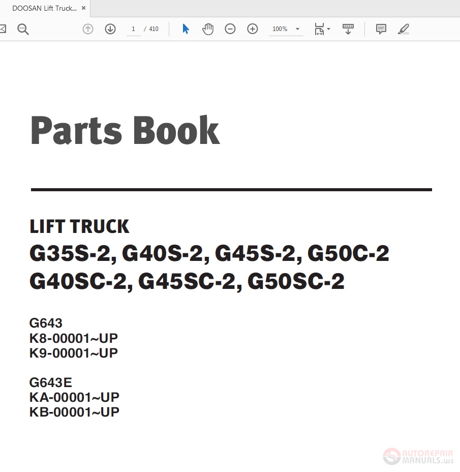 Doosan Forklift Truck Full Set Manual DVD | Auto Repair Manual Forum - Heavy Equipment Forums