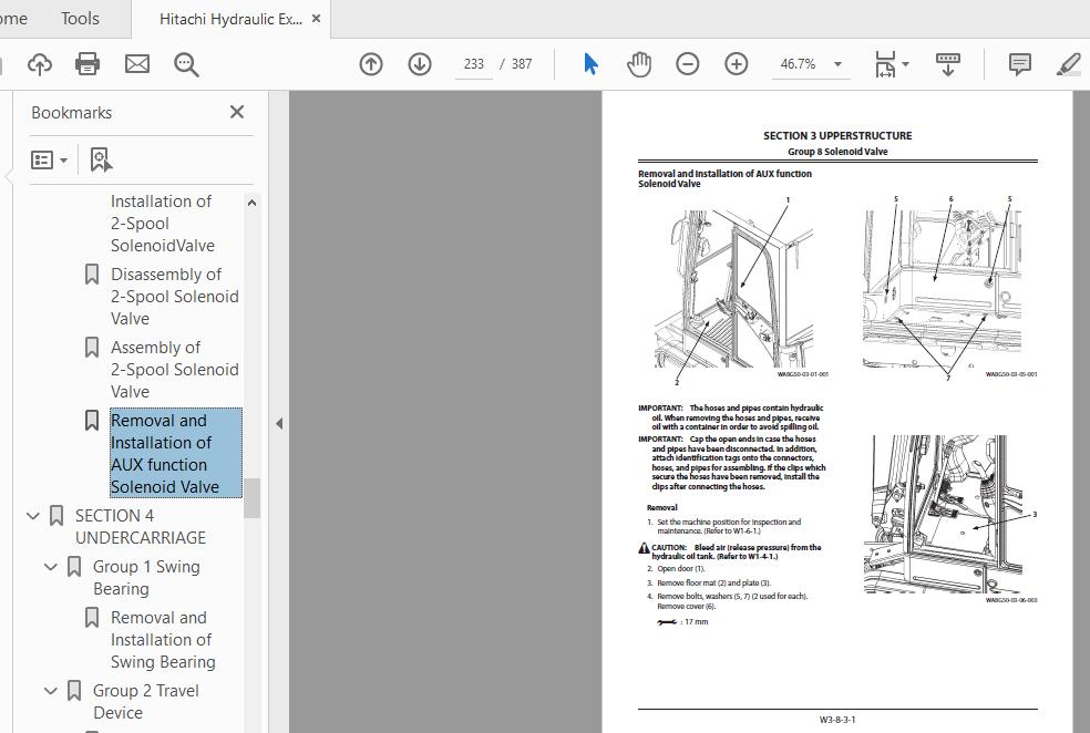 Hitachi Hydraulic Excavator ZX19-5A WABG50-EN-00 Workshop Manual 