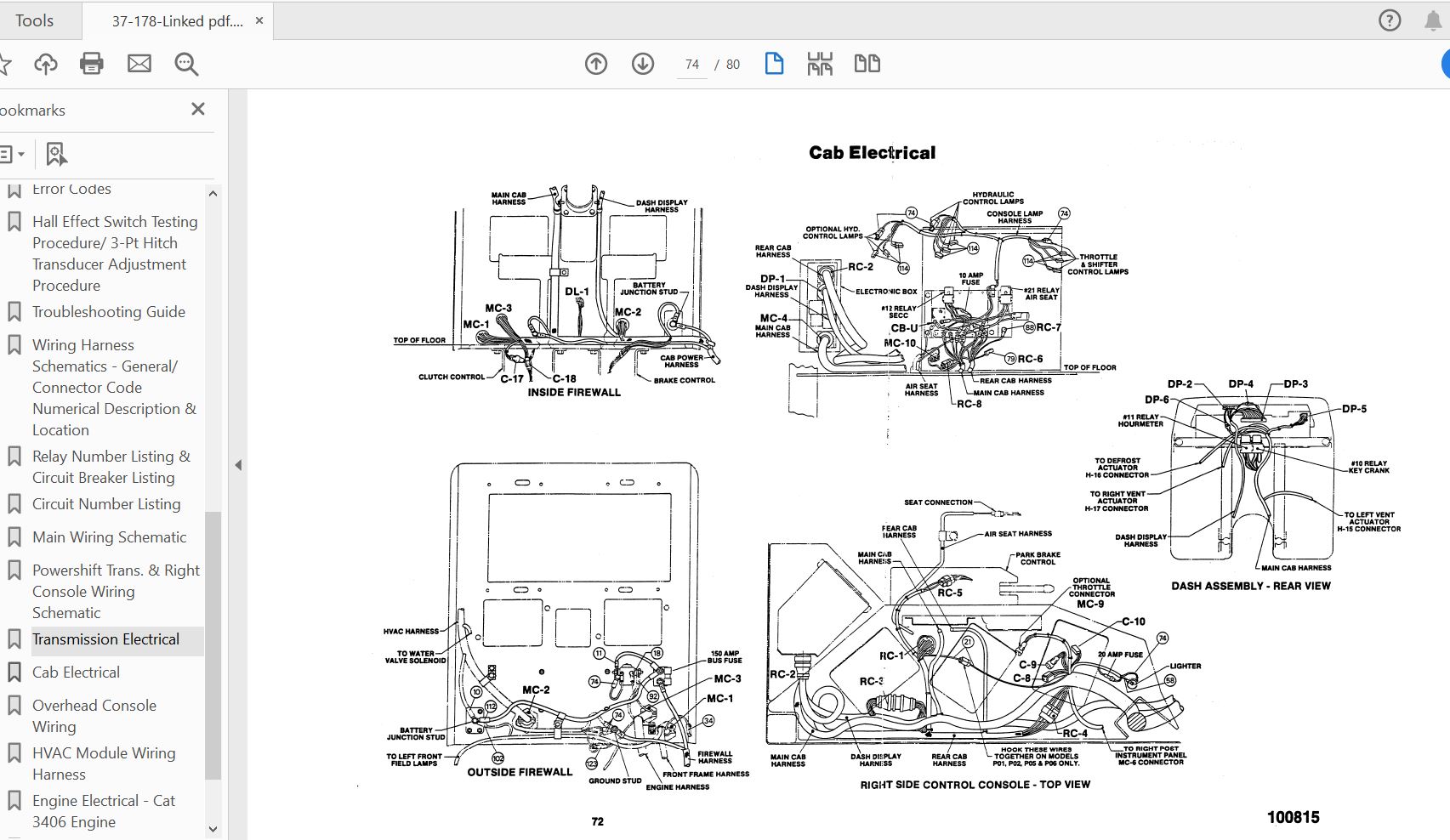 Case IH Tractor Secc Wiring Schematics Panther Lion 9170 9180 1000
