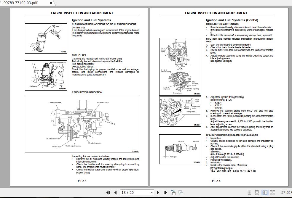 Mitsubishi Forklift FG15NM Service Manual | Auto Repair Manual Forum ...