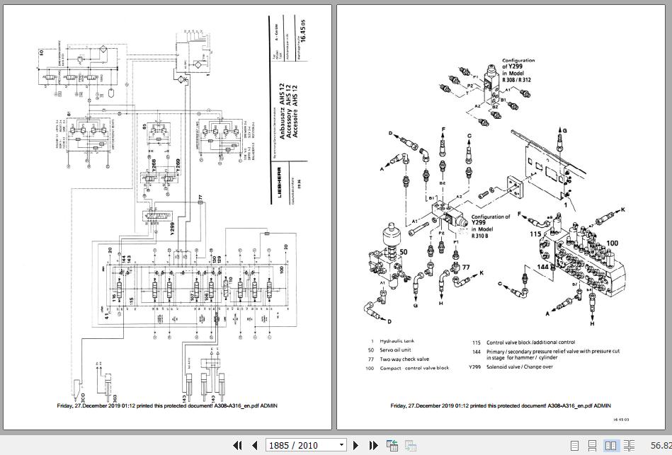 Liebherr Wheeled and Crawler Excavators A_R308-A_R316 Service Manuals ...