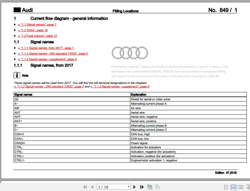 Audi A3 (8V) 2013-2020 Wiring Digarams & Workshop Manuals_EN | Auto