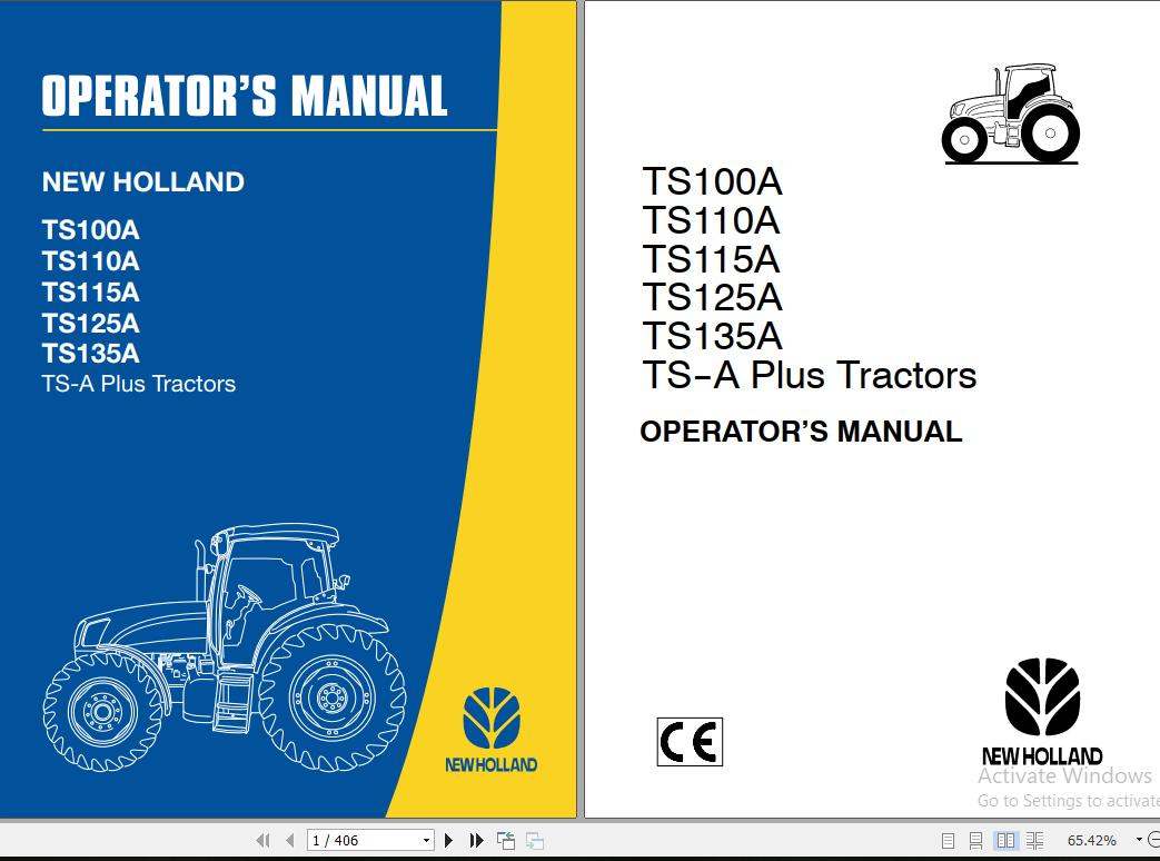 New Holland TS100A TS110A TS115A TS125A TS135A TS-A Plus Tractors