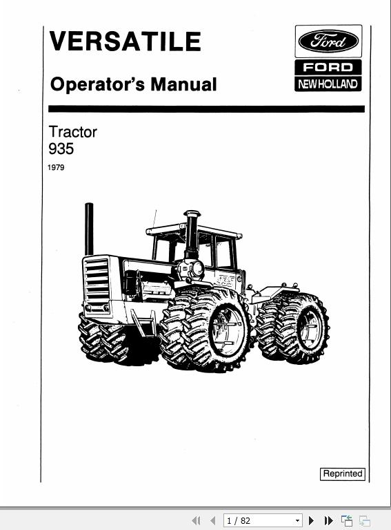 New Holland Versatile 935 Tractors Operator's Manual_42093511 | Auto ...