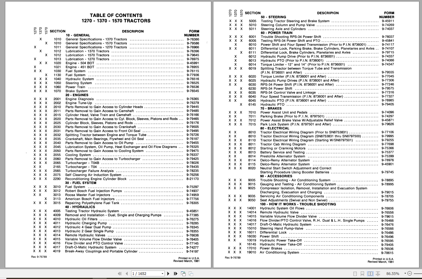 Case Tractor 1270 1370 1570 Service Manual_9-76426 | Auto Repair Manual ...