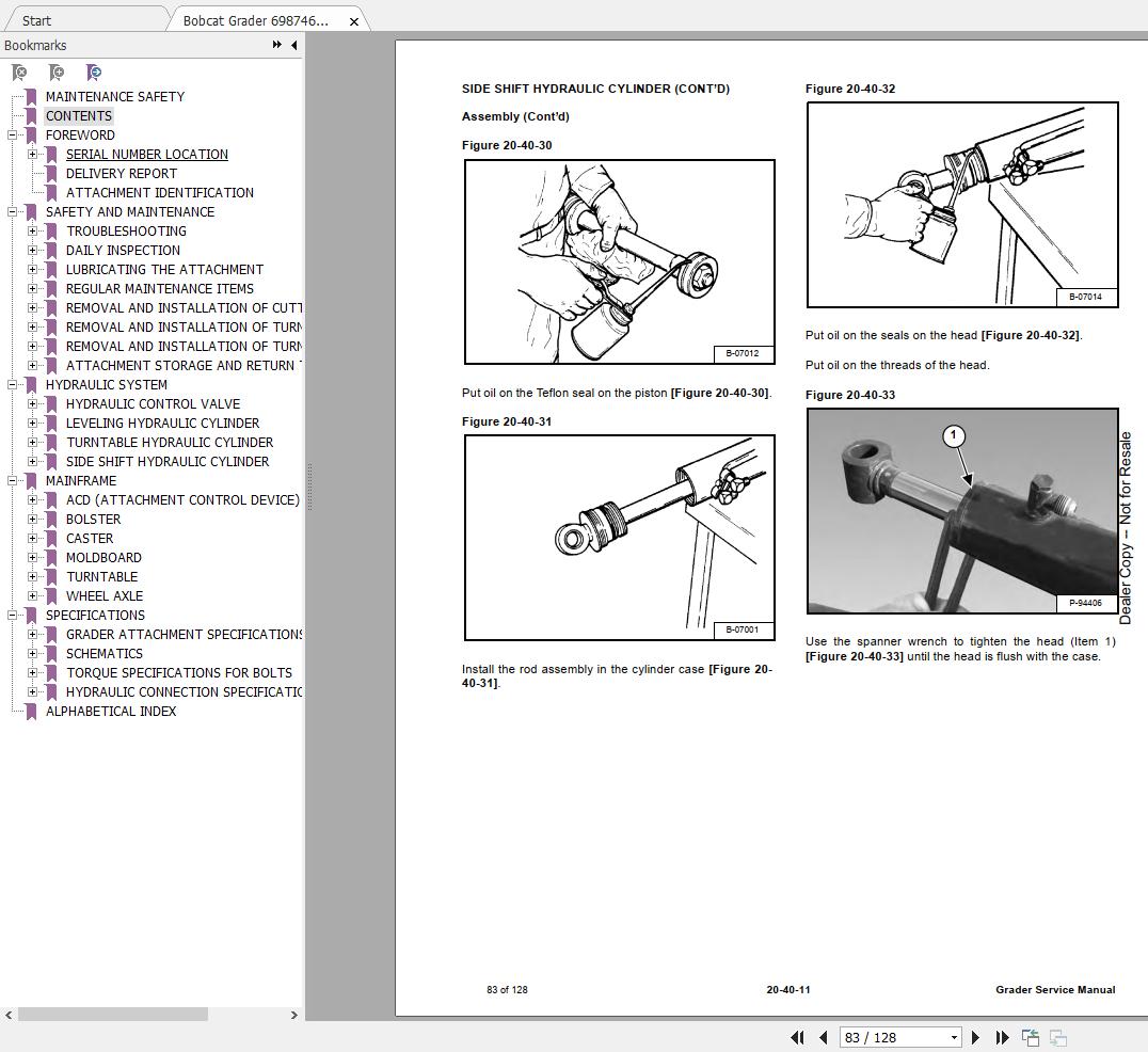 Bobcat Grader 96 108 Service Manual_6987469 | Auto Repair Manual Forum ...