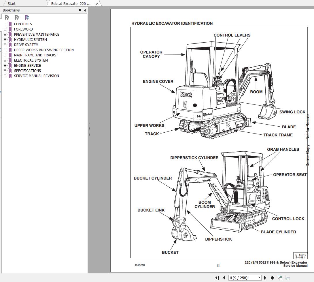 Bobcat Excavator X220 Service Manual_6720230 | Auto Repair Manual Forum ...