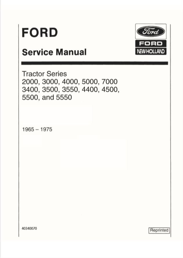 New Holland Trator 2000-5550 Service Manual_40340070 | Auto Repair ...