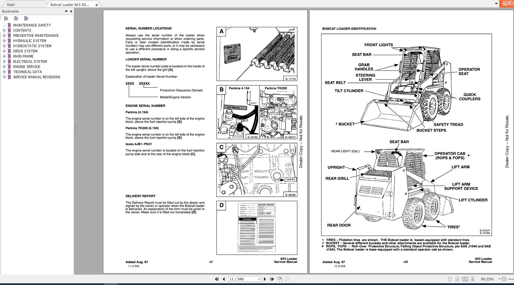 Bobcat Loader 843 Service Manual_6566091 | Auto Repair Manual Forum ...