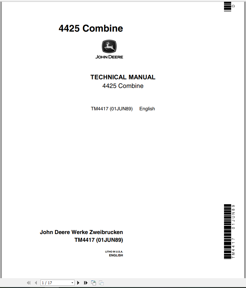 John Deere Combine 4425 Technical Manual_EN | Auto Repair Manual Forum ...