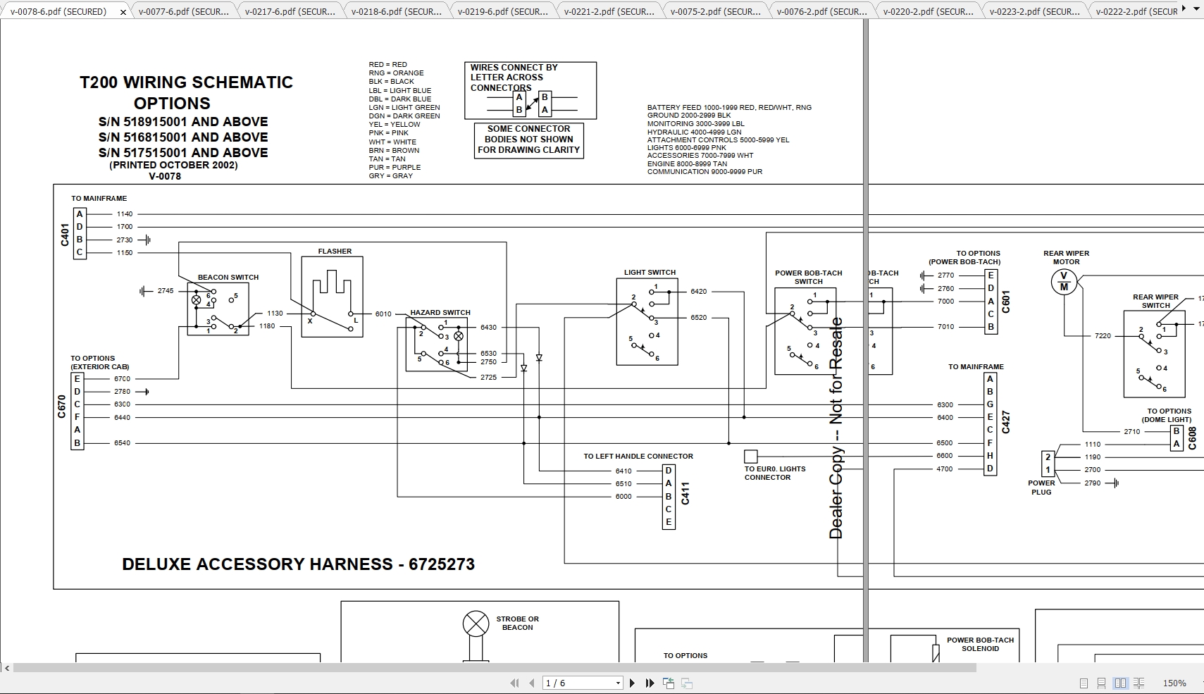 Bobcat Loader T200 Hydraulic & Electrical Schematic | Auto Repair ...