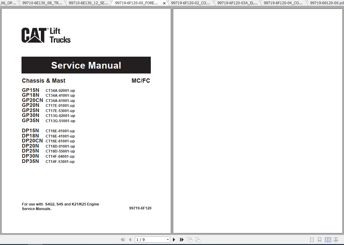 Caterpillar Lift Truck GP15N Service Manuals | Auto Repair Manual Forum ...