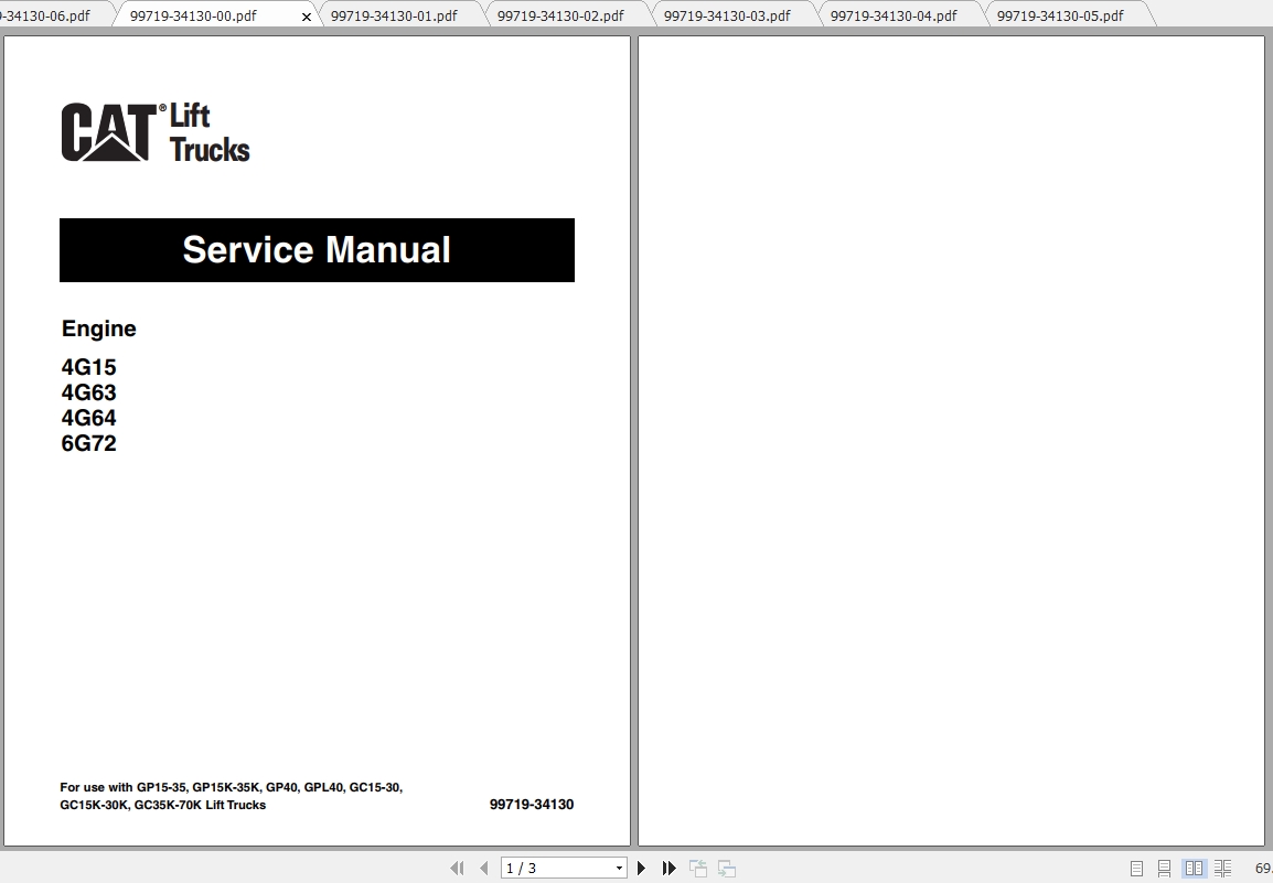 Caterpillar Lift Truck GP20 MC Service Manuals | Auto Repair Manual ...