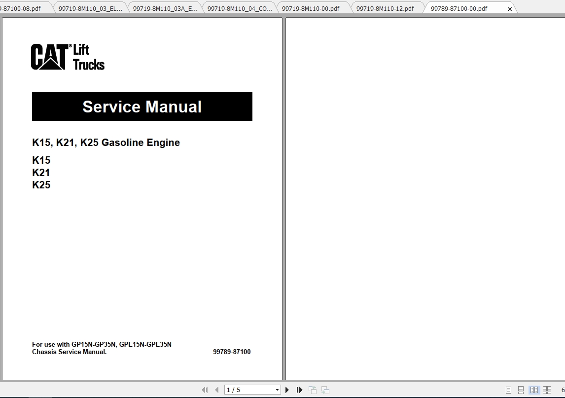 Caterpillar Lift Truck GP30NM Service Manuals | Auto Repair Manual ...