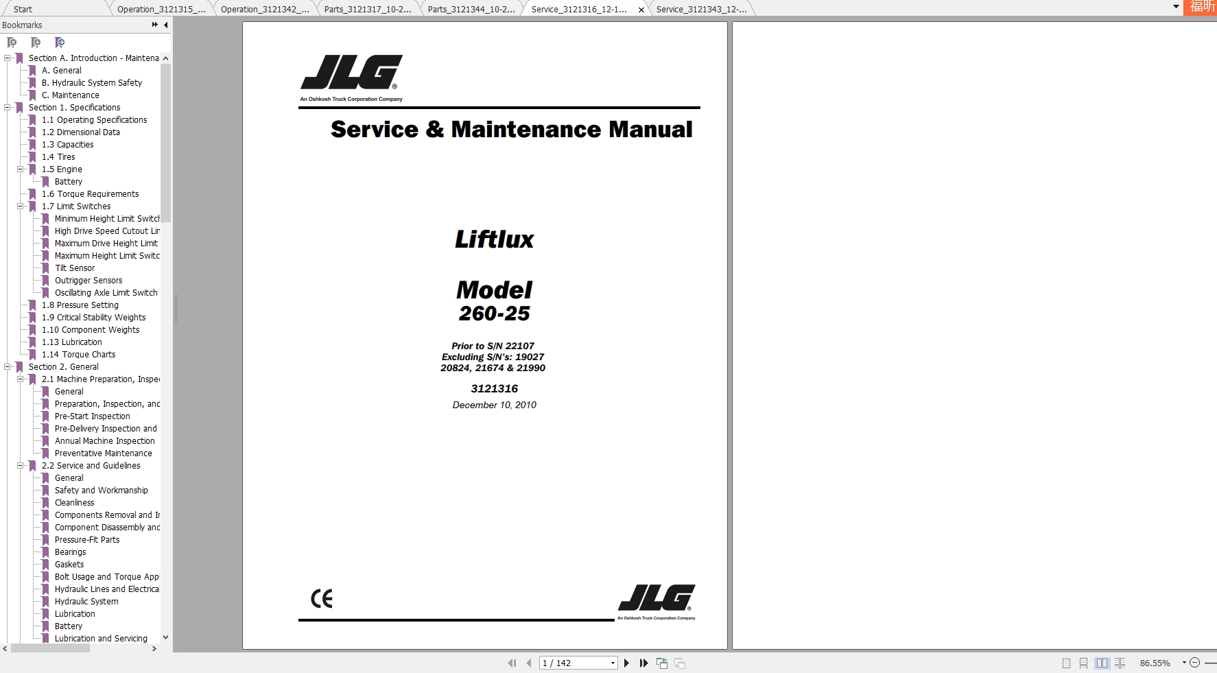 Jlg Liftlux 260 25 Operators Service Parts Manuals Auto Repair Manual Forum Heavy Equipment Forums Download Repair Workshop Manual
