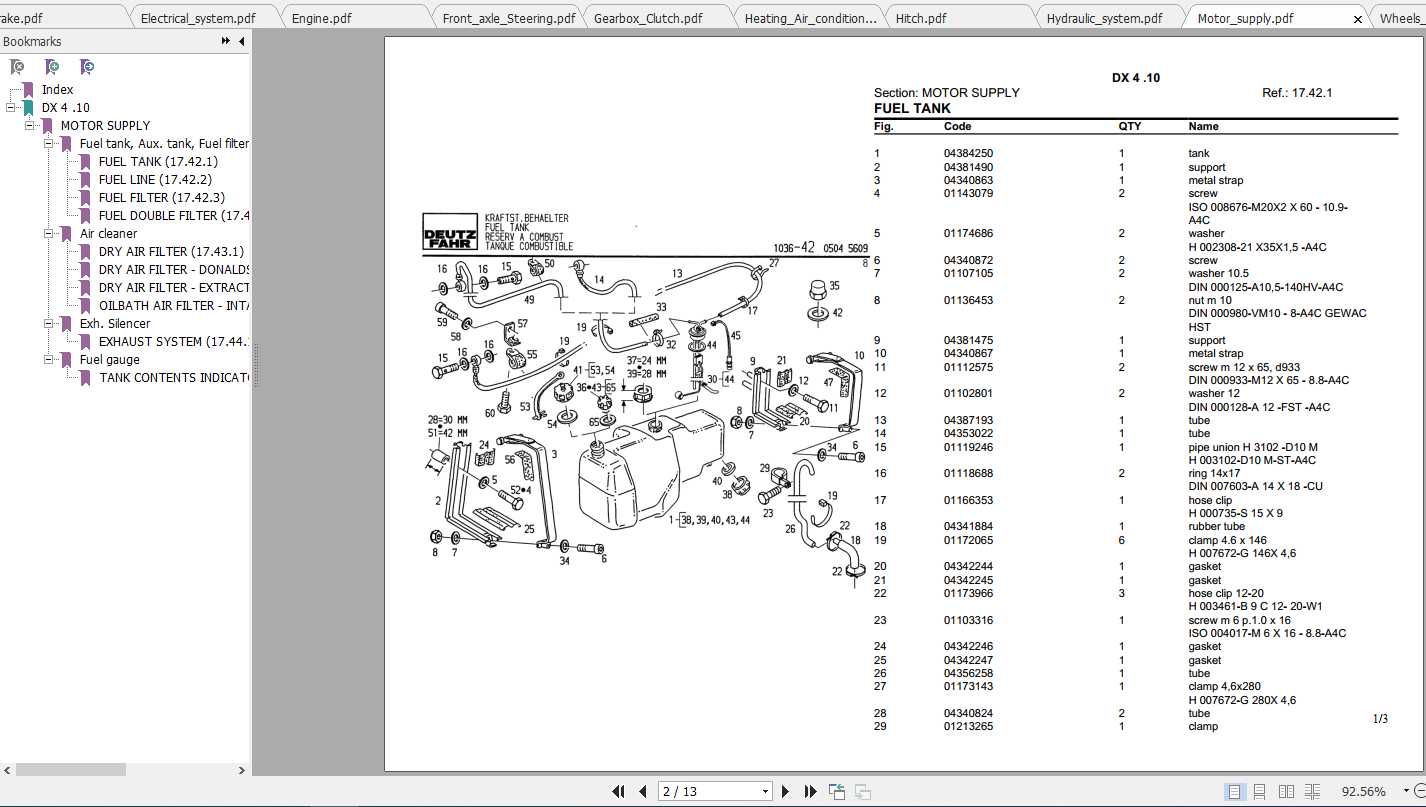 Spare parts list Deutz Fahr DX 6.50 von 10/1986 Microfich Teilekatalog 