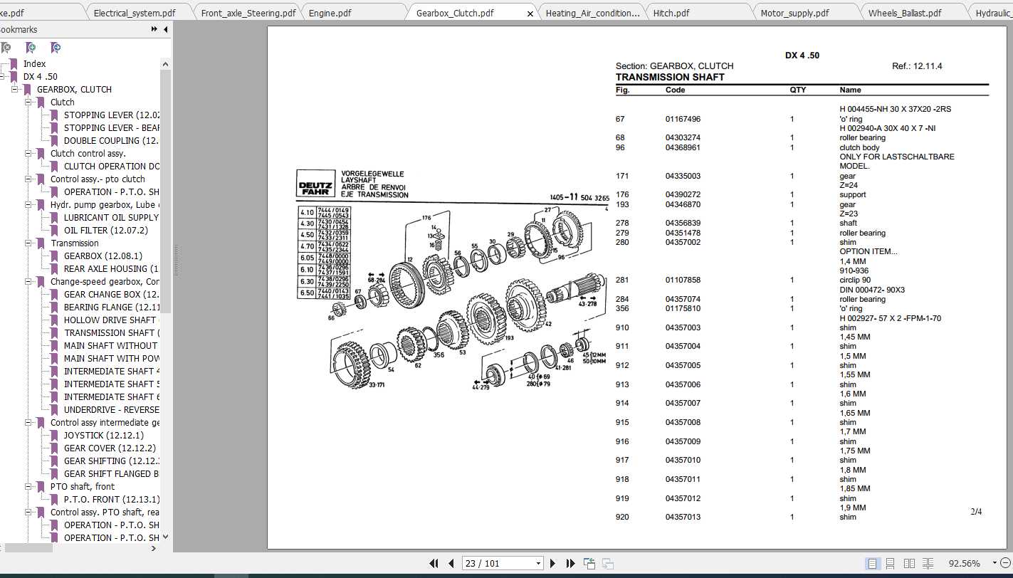 Deutz-Fahr DX 3.50 SC parts catalog in PDF format 