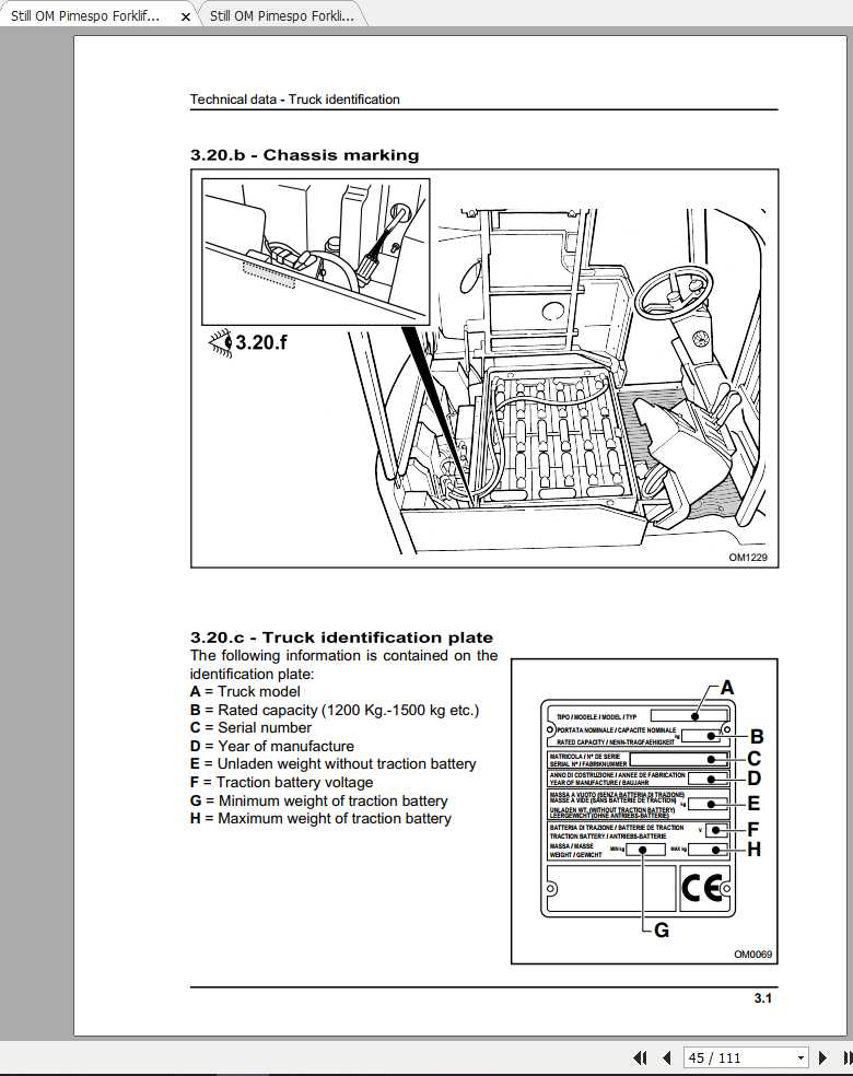 Still OM Pimespo Forklift XE12-XE20 Use & Maintenance Manuals | Auto ...