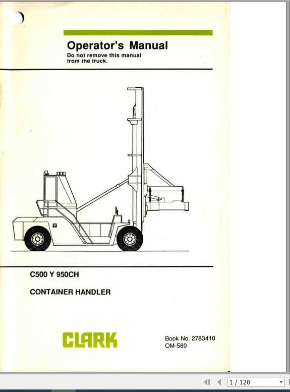 Clark Forklift C500 Y 950ch Om 580 Operators Manual2783410 Auto Repair Manual Forum Heavy