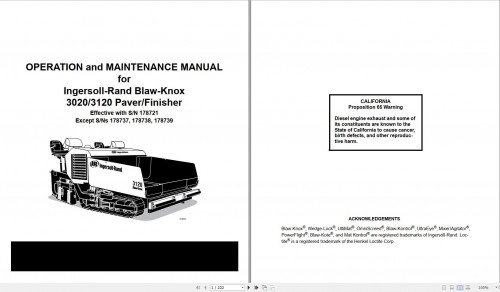 Ingersoll Rand Blaw Knox Service Manual Hydraulic Electrical Diagrams 2008 DVD 3