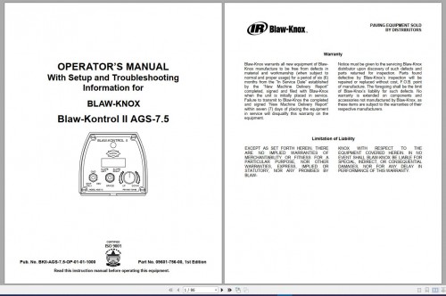 Ingersoll Rand Blaw Knox Service Manual Hydraulic Electrical Diagrams 2008 DVD 6