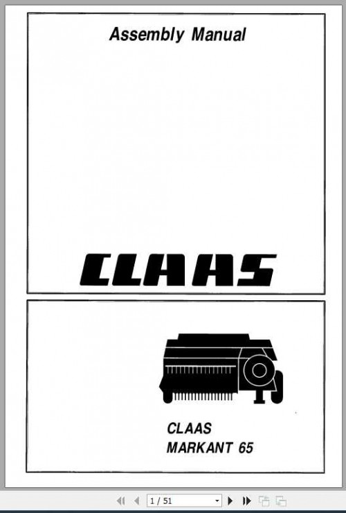 Claas Balers Markant 65 Assembly Instruction 1