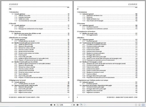 Claas Combines Tucano 480 470 Conversion Instructions FR DE EN RU 2