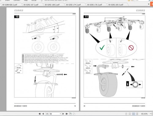 Claas Swathers Liner 1700 Twin 1700 Liner 1600 Twin 1600 Assembly Instruction FR DE EN RU 4