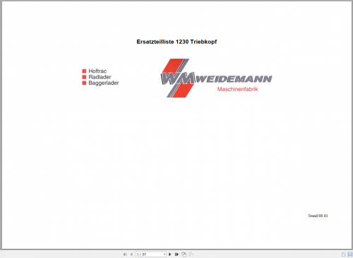 Weidemann Heavy Equipment Spare Part Catalog 7.83 GB DVD Multi Languages 9