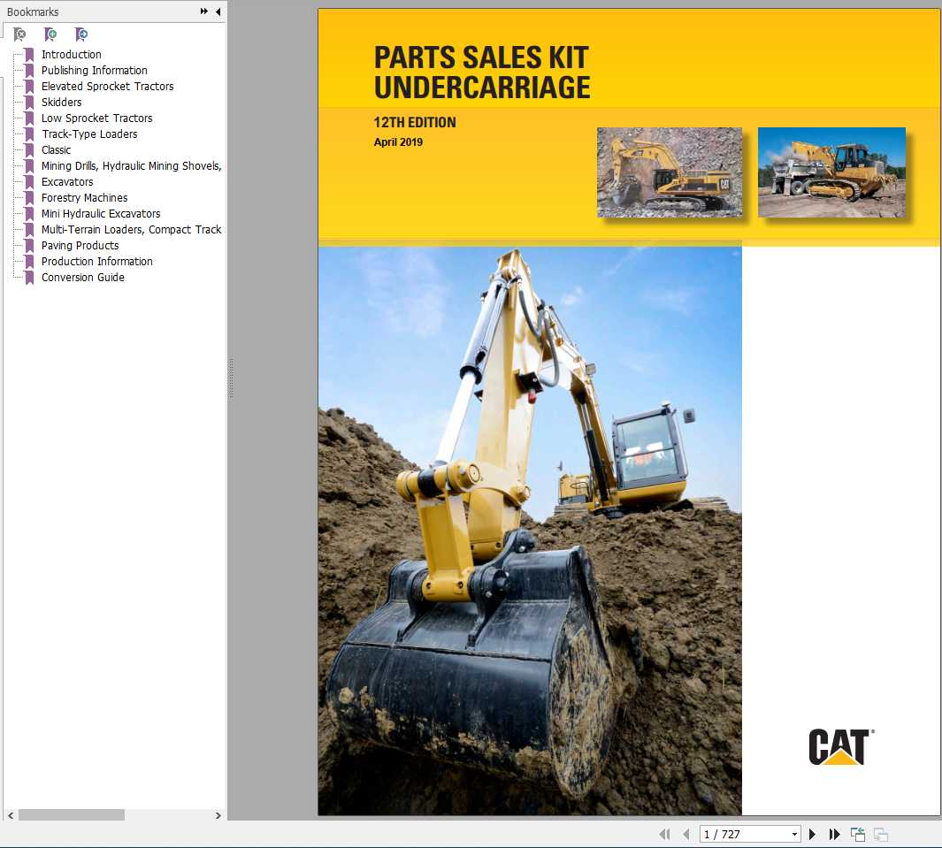 CAT Parts Sales Kit Undercarriage 12th Edition 04.2019 Auto Repair