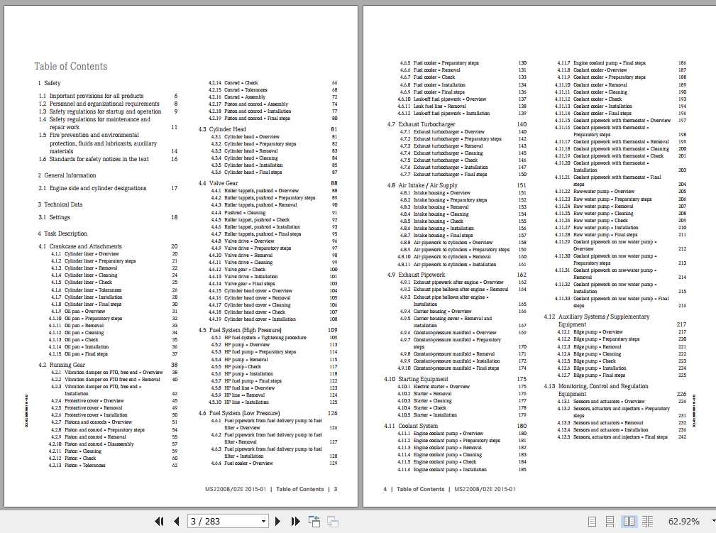 MTU Diesel Engine 8V 10V 2000 M72-93 Operating Instructions | Auto ...