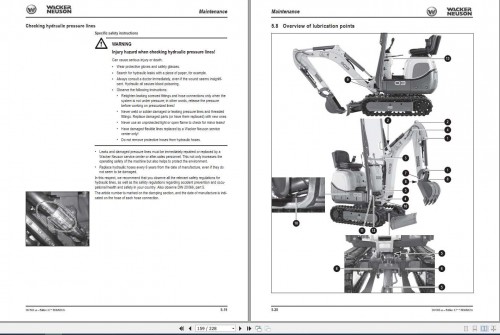 Wacker Neuson Track Excavator 803 Dual Power Operator's Manual 3