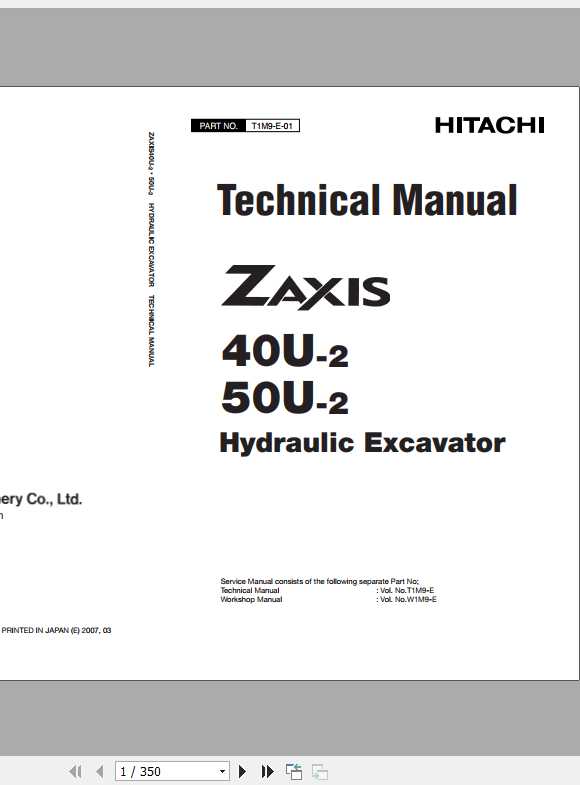 Hitachi Mini Excavator Zaxis ZX40U-2 Shop Manual | Auto Repair 
