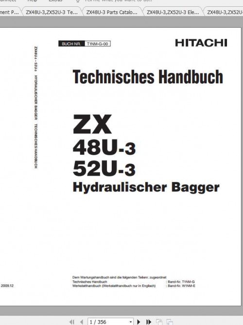 Hitachi Mini Excavator Zaxis ZX48U 3 Shop Manual 2