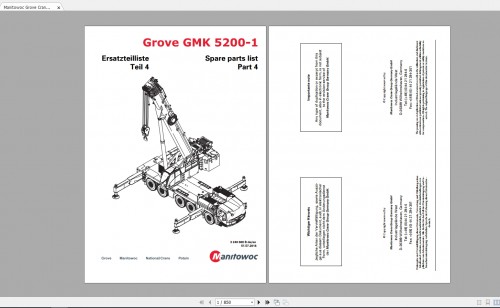 Manitowoc Grove Cranes All Models Updated [01.2021] Spart Parts Manual DE PDF DVD 6