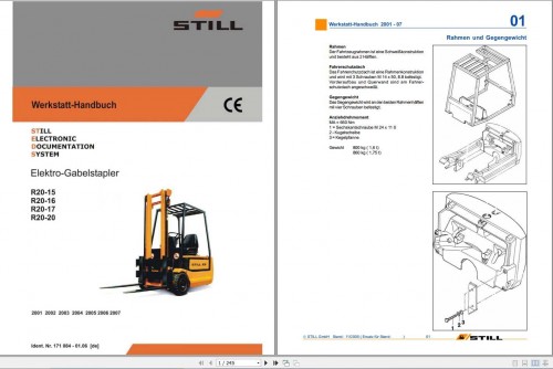 Still Electric Forklift R20 15 R20 16 R20 17 R20 20 Workshop Manual DE 1