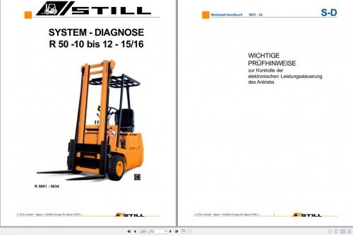 Still Electric Forklift R50 10 R50 12 R50 16 R50 16 Workshop Manual DE 2