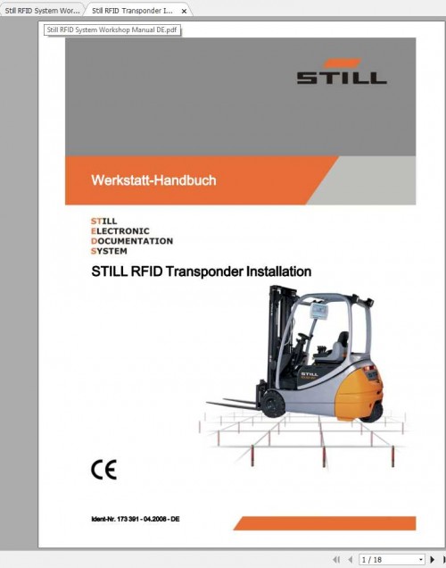 Still RFID System & RFID Transponder Installation Workshop Manual DE 1