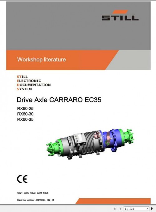 Still RX60 25 RX60 30 RX60 35 Drive Axle CARRACO EC35 Workshop Manual 1