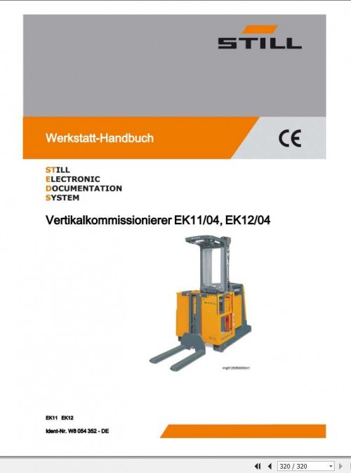 Still Wagner Order Picker EK11 04 EK12 04 Workshop Manual DE 1