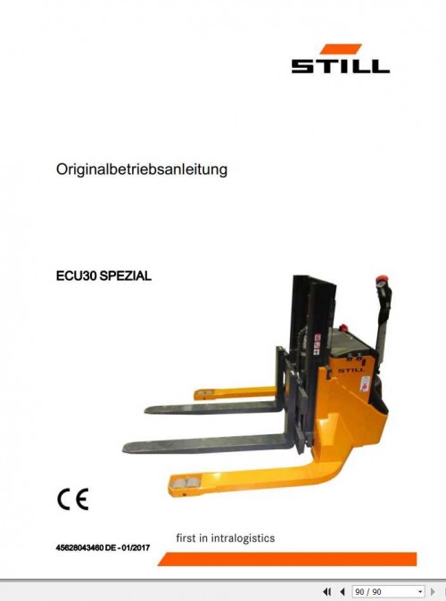 Still Electric Pallet Truck ECU 30 Special (0189) Operating Manual DE 1