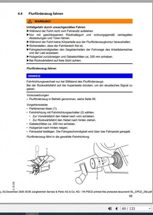 Jungheinrich Forklift CPCD CPYD DE Operating Manual 2