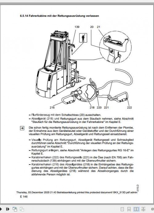 Jungheinrich Forklift EKS EKX 513 515 515k DE Operating Manual 3