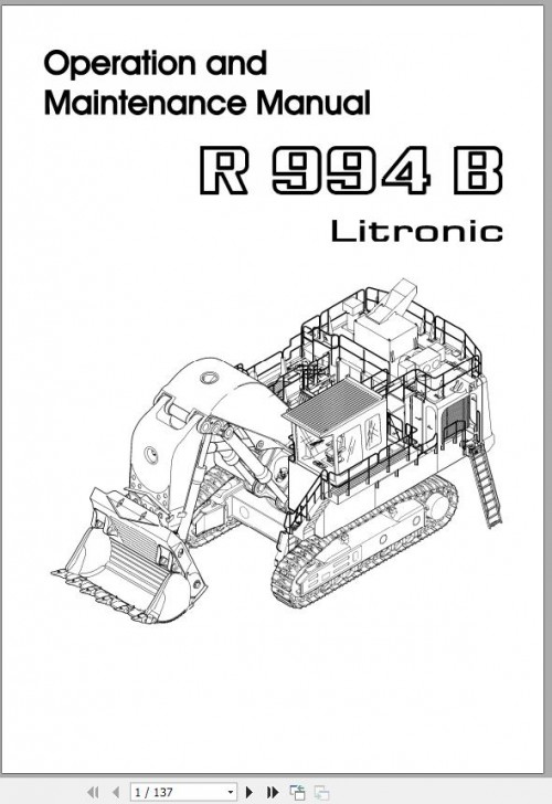 Liebherr R994B Litronic Operation & Maintenance Manual 1