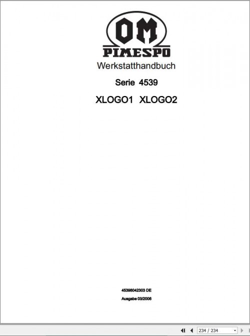 Still OM Pimespo Forklift XLOGO1 XLOGO2 Series 4539 4549 Workshop Manual DE 1